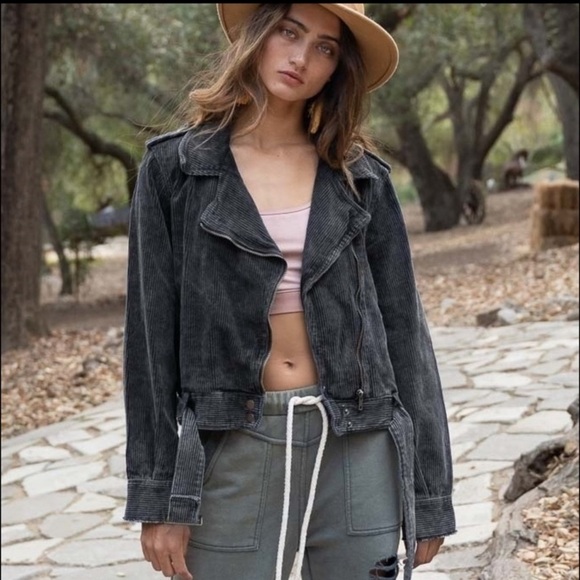 POL Easy Rider Lux Vintage Distressed  Corduroy Zip Front Moto Jacket Size M NEW - Picture 4 of 13